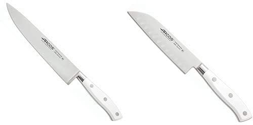 Arcos Riviera Blanc Cuchillo de cocinero, 200 mm (estuche) + Riviera Blanc Cuchillo mondador, 100 mm, color Blanco