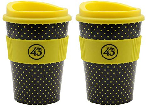 Licor 43 Kaffeebecher - 2er Set Trinkbecher Coffee to go mit Deckel Likör Liquor 43er