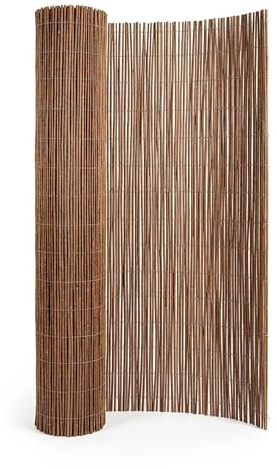 BPIL 1.8mx4m Willow Fence - Natural Willow Garden Screening Roll - Outdoor Wooden Privacy Fence Covering for Balconies, Backyard and Patio