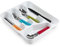 Tradineur - Bandeja cubertero de plástico, de color blanco, de 4,5 x 26,5 x 33,5 cm, Recipiente para ordenación y almacenamiento de cubertería. Caja para guardar cubiertos con compartimentos