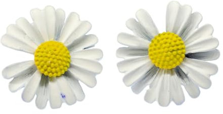 Miniblings Gänseblümchen Ohrstecker Stecker Ohrringe Blume Blüte Frühling weiß - Origineller Modeschmuck I Ohrringe Stecker Ohrschmuck