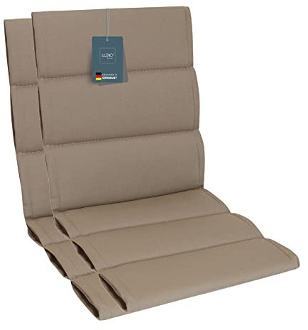LILENO HOME Gartenstuhl Auflagen als [2er Set - Niedriglehner] in Sand Sundance - Bequeme Liegen als Sitzauflagen für Gartenmöbel - Stuhlkissen für Gartenstühle und Klappstühle