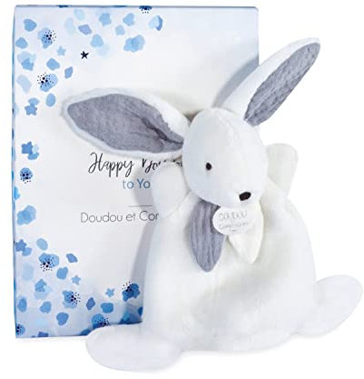 HAPPY GLOSSY Petit Doudou lapin 17 cm : HAPPY DOUDOU TO YOU ! - Doudou et Compagnie