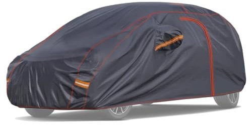 Auto Accessori Lupex - Telo copriauto felpato impermeabile, resistente alle intemperie, taglia M per berline fino a 430 cm, in tessuto PVC, con zip laterale, da esterno e interno