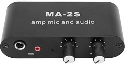 3.5mm Condenser Microphone Headphone Amplifier Aluminum ABS Audio Preamplifier Mixing Board 3 Output Ports
