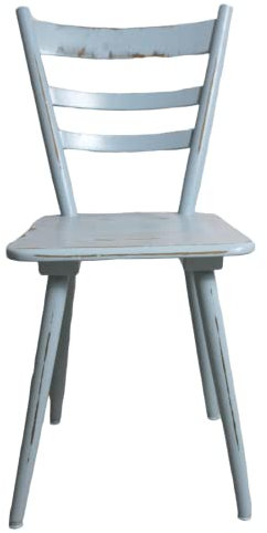 Shabby Küchenstuhl Stuhl Holzstuhl 60er Jahre rauch blau Landhaus Vintage Shabby Chic Möbel