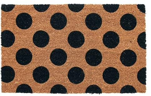 Coco & Coir Door Mat Indoor/Outdoor | Non Slip Abstract Design Entrance Welcome Mat (Polka Beauty 40cm x 60cm)