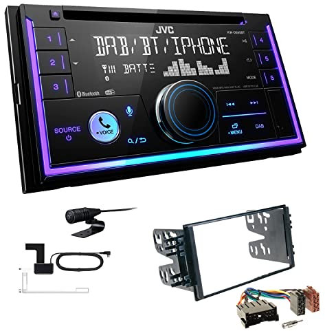 JVC KW-DB95BT 2-DIN Autoradio CD-Receiver Digitalradio DAB+ Bluetooth USB passend für KIA Rio I Facelift 2002-2005 schwarz