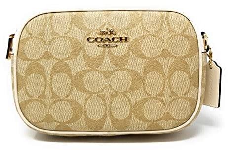COACH Damen Mini Jamie Kameratasche (Signature Canvas - Light Khaki - Chalk)