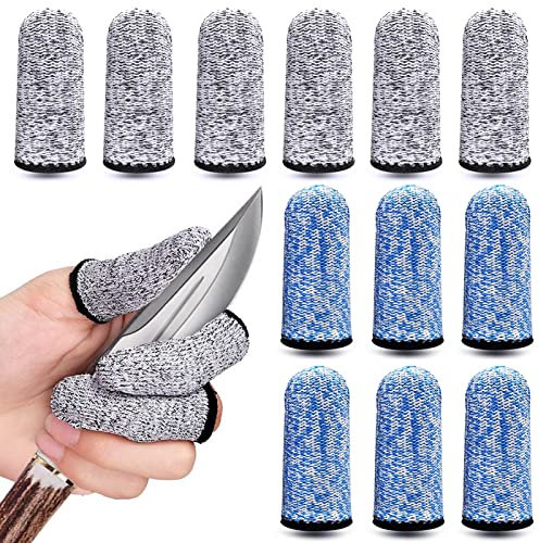 iTYOOS 12 Pezzi Riutilizzabili per Pollici Lettini per Dita Culle per Dita Guanti Antitaglio Finger Cots Protezione Resistente per Lavoro, Cucina, Giardino, Sculture