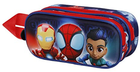 Marvel Spiderman Glow-Trousse 3D Double, Bleu