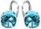 Damen Hängen Ohrringe Silber 925 mit Marken Kristalle Zirkonia - Schmuck Echt Silberne Hängende Ohrhanger für Frauen und Mädchen - Hängeohrringe Ideal Geschenk (Turkus)