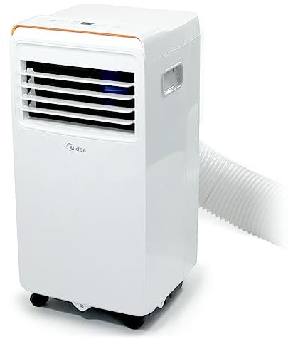 Midea Portable Air Conditioning Unit 9000 BTU | Energy Efficient Air Conditioner & Dehumidifier for Rooms with Remote Control, 24Hr Timer, Window Vent | Self Evaporating Technology - White