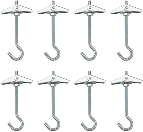 DDHOMIN 8 ganchos de techo para placas de yeso para paneles de yeso, cavidad hueca, tablón, plantas colgantes (M6)