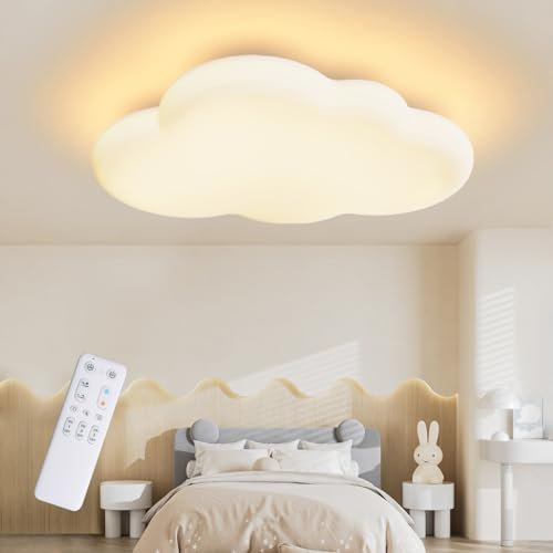 FANLG LED Deckenlampe Schlafzimmer, Kinderzimmerlampe Decke 40CM Wolkenlampe LED Deckenleuchte dimmbar mit Fernbedienung 3000K-6000K Kinder Deckenlampe für Kinderzimmer | Schlafzimmer | Wohnzimmer