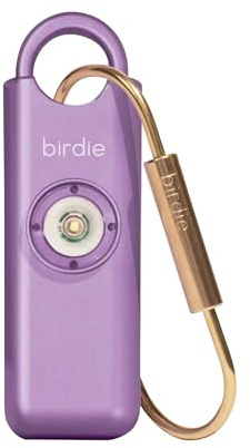 She's Birdie – L'originale allarme di sicurezza personale da donna – Sirena da 130 dB, luce stroboscopica e portachiavi in 8 colori pop (viola metallizzato)