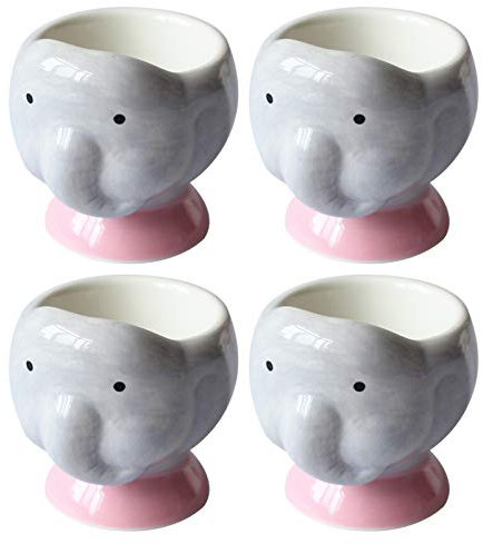 QTANZIQI Entzückendes Set mit 6 Kinder-Eierbechern aus Porzellan – Grünes Auto-Design – Erhältlich in der Elefanten-Option – Ideal für die Kleinen – Wählen Sie aus 4er- oder 6er-Sets Silk Pillowcase