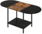 Shinoske Small Coffee Table Living Room Table Industrial Side Table Wood Coffee Table with Storage Shelf Metal Frame for Home Office, Brown & Black