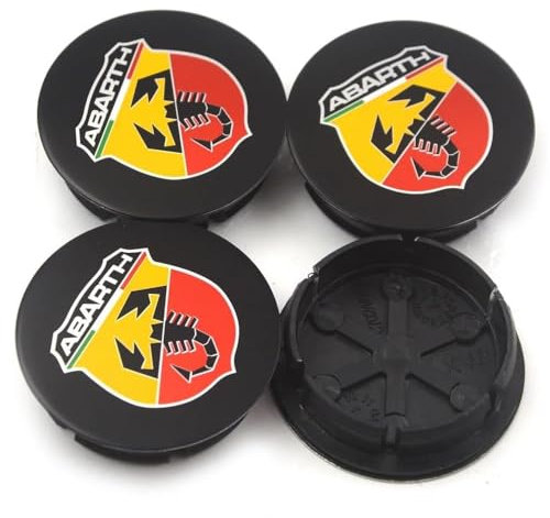 4 Tappi Coprimozzo per Fiat Abarth Marea Punto 500 50mm Fregi Cerchi in Lega Coprimozzo Copertura Centrale Della Ruota per Cerchioni Copertura Antipolvere,Multi-colored