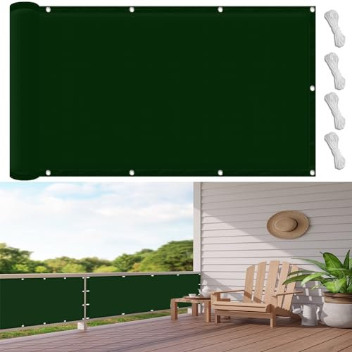 Rete Ombreggiante con Occhielli Protezione 4 x 5 m Impermeabile, Copertura Antipolvere, Protezione Antivento Vela Ombreggiante Parasole per Esterno Terrazza Giardino, Verde Scuro