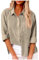 Linen Shirt Women,Langarm Blusen Damen,Leinen Damenhemd Sommer Langarm Revers Button Down Hemd Leichte Gaze lose lässige Mode Shirt Kleidung,Beige,3XL