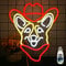 VYXIN Panneau lumineux néon Corgi à intensité variable pour décoration murale Motif chien de cowboy mignon pour garçons, filles, enfants, amateurs d'animaux