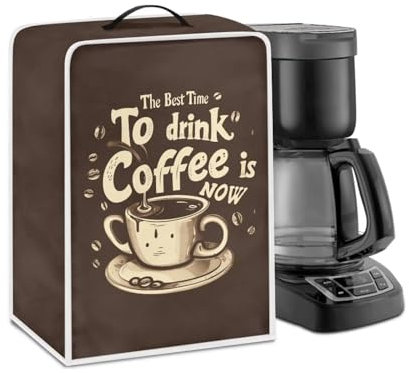 Jndtueit Coffee Print Dustproof Cover for Coffee Machine,Coffee Maker Dust Cover Stand Mixer Cover Stain and Dust Against for Kitchen Appliances
