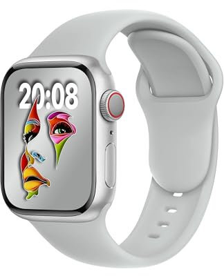 ELETTRONEO SBC1 Cinturino per Apple Watch Ultra 3 2 49mm, Serie 11 10 46mm, 9 8 7 45mm 41mm, SE 6 5 4 44mm 40mm, 3 2 1 42mm 38mm Donna Uomo Band Bracciale Sport Silicone, Luna grigia