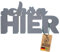 Schön Hier Schriftzug - Schön-Hier Schild - Figur zum Hinstellen - Wohnzimmer Dekoration für zu Hause - Aufsteller - Home Deko - Regal - Kommode - Flur - 3D Buchstaben aus Kunststoff (Grau, L)