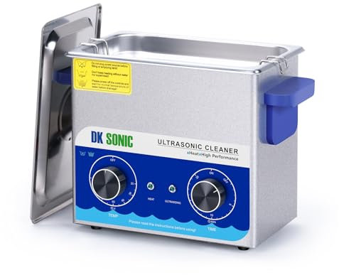 DK SONIC Ultrasonic Cleaner,4L Professional Sonic Cleaner with Cleaning Basket.Digital Control Ultrasonic Parts Cleaner for Cleaning Carburetor Parts,Eyeglasses,Watchband,Coins.(220V,1.06Gal)