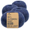 HANSA-FARM |Alpawool 80% Baby Alpaka Big & Light 200g Set (4 x 50g) leichte und kratzfreie Wolle zum Stricken & Häkeln - HF236 Dunkelblau Melange
