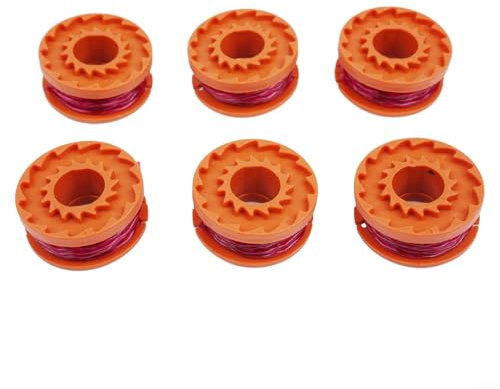 FACAIIO 6 Stück Spule und Schnur Ersatz für WORX GT WG Rasentrimmer Modelle WG150E, WG151E, WG155E, 163E, 169E (6 Stück)