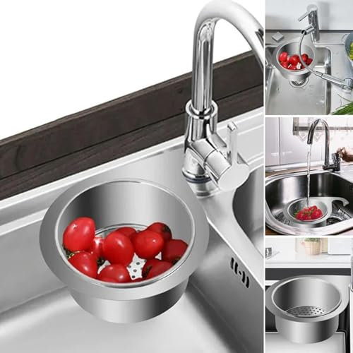 Stainless Steel Swan Sink Strainer Basket, Kitchen Sink Drain Basket, 304 Stainless Steel, Silver, Small and Large Sizes