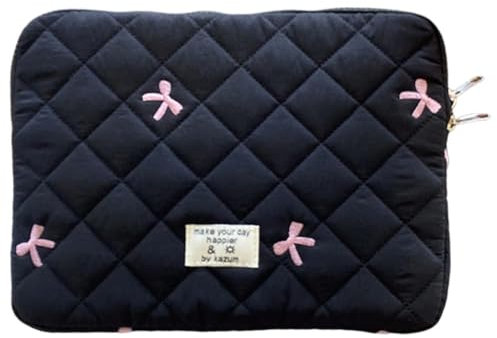 TIAASTAP Süße Laptop Hülle für MacBook Air Laptoptasche 11-15 Zoll Ipad Tasche Puffy Laptop Sleeve Case mit Schleifenmuster 13 Zoll MacBook Tasche Damen Mädchen