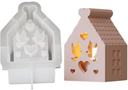 Silikonformen für Kerzenständer und Nachtlicht, Teelichthalter, ausgehöhlt, Haus, Nachtlicht, Ornamentform