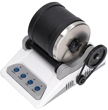 Keenso Komplettes Kit für Edelsteinpolieren - Elektrisches Spielzeug mit Rohen Edelsteinen und Polierkörnern - Ideale und Erwachsene Nachhaltige und Leisere Wirkung (EU-Stecker)