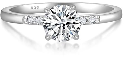 YL Moissanite Ring 0,8 Karat Farbe D VVS1 Moissanit Verlobungsring 925er Sterlingsilber Schmuck Geschenke für Damen Ehefrau Freundin