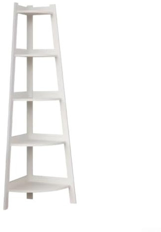 Corner Shelf, 5 Tier Rustic Corner Bookshelf Industrial Corner Ladder Shelf Small Bookcase Plant Stand For Living Room, Kitchen, Home Office