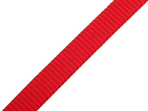 cyclingcolors Gurtband Polypropylen, 10 mm breit, 25 Meter lang, Rucksackseil Möbel Stuhlgleiter Kurzwaren Bekleidung, rot