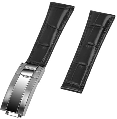 Kai Tian Leder Uhrenarmband 20mm, Uhrenarmbänder für Herren und Damen Ersatzarmband klassischer Tauchschnalle Lederarmband Uhr