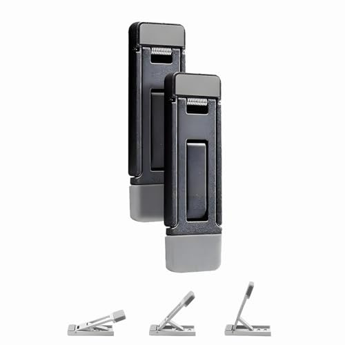CatXQ 2 Mini Supporto tastiera in lega di zinco, pieghevole e regolabile con 3 angoli Base auto-adesiva antiscivolo Piedini invisibili per laptop Design compatto per spazio sulla scrivania - Nero