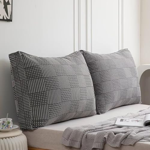 Großzügiges graues Bett Rückenkissen 60x50x18 cm, waschbares Lesekissen für Bett & Sofa, vielseitiges Rückenstützkissen, stilvolles Wand- & Couchkissen, ideal zur Entspannung