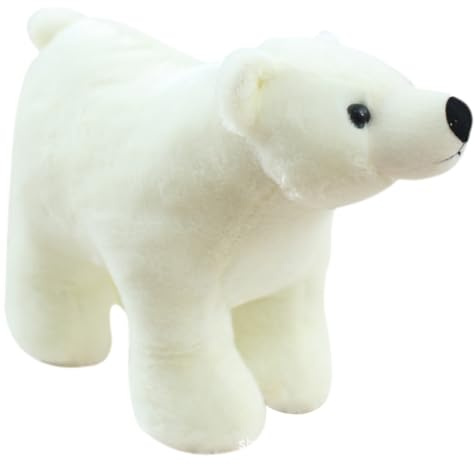 JORCEDI Kuscheltier Eisbär, Plüsch Eisbär, Realistische Plüschtier, niedliches Stofftier Bär zum Kuscheln & Spielen – tolle Geschenkidee für Kinder & Erwachsene (25 cm)