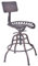 Diwhy Industrial Design Metall-Lehnenstuhl, höhenverstellbar, Vintage-Traktor-Sattel-Barhocker, kupferfarben kupfer