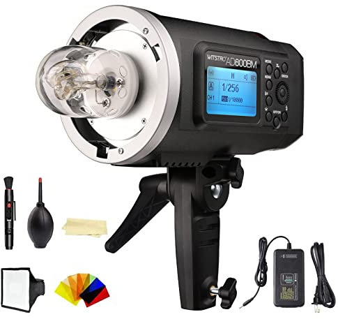 Godox AD600BM Bowens Mount 600Ws GN87 High Speed Sync Outdoor Flash Strobe Light with 2.4G Wireless X System, 8700mAh Battery to Provide 500 Full Power Flashes Recycle in 0.01-2.5 Second