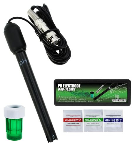 0-14 pH-Elektrode Sonde BNC-Stecker, 300cm Kabel für PH Meter Monitor Controller für Aquarium-Hydroponik Pflanzen Pool Spa