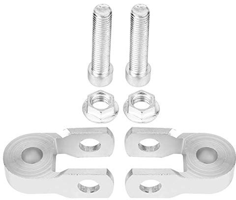 Stoßdämpfer,KIMISS 2pcs Stoßdämpfer, Motorrad Stoßdämpfer Riser Höhe Erweiterung Aluminiumlegierung Silber(Mit Schraube)