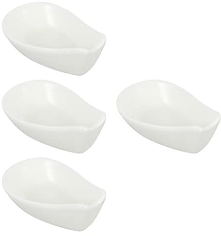 UPKOCH 4 Pcs Ceramic Spoon Rest Coffee Spoon Rest Small Teaspoon Holder Coffee Stirrers Rest Rack for Home Kitchen Bar