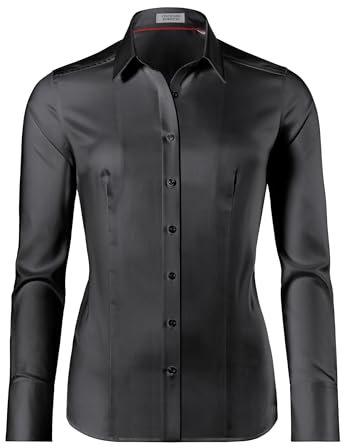 Vincenzo Boretti Bluse, modern-fit/leicht tailliert, Hemdkragen, Twill - bügelleicht schwarz 42