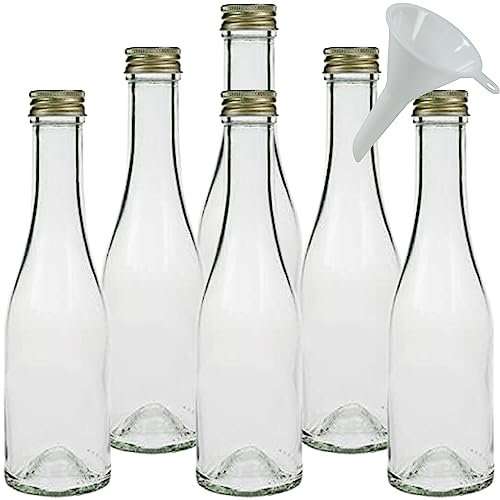 mikken 6 kleine Glasflaschen 200ml Likörflaschen zum befüllen + 1 Trichter